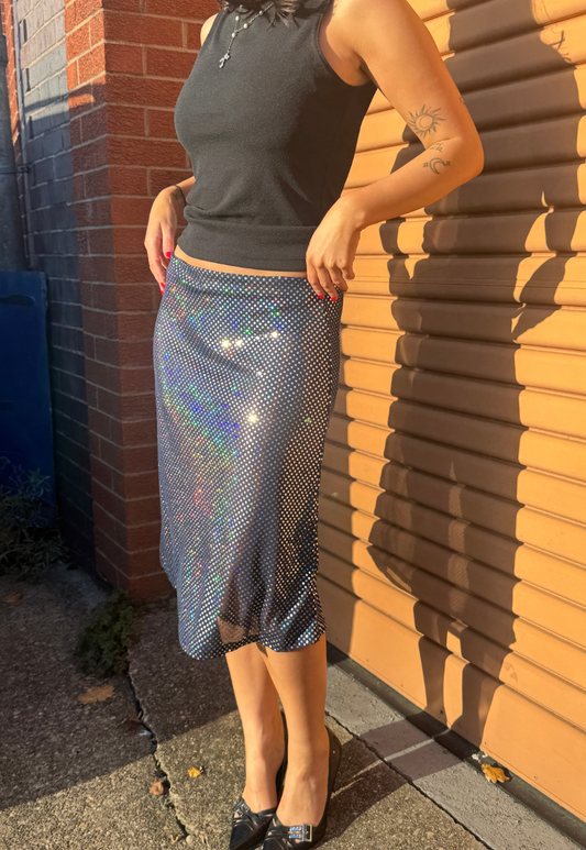 sheer sparkle skirt