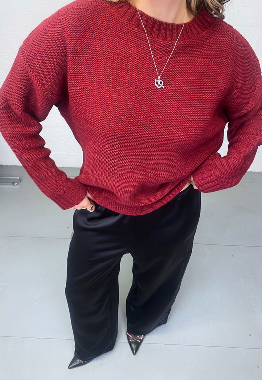 wine hissy knit jumper