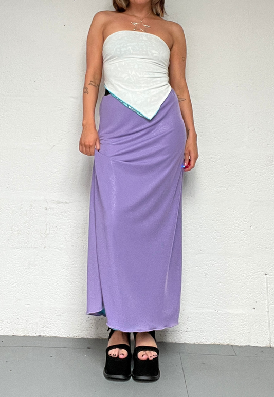 BLUE/PURPLE REVERSIBLE MAXI SKIRT - XS HISSY FIT LTD