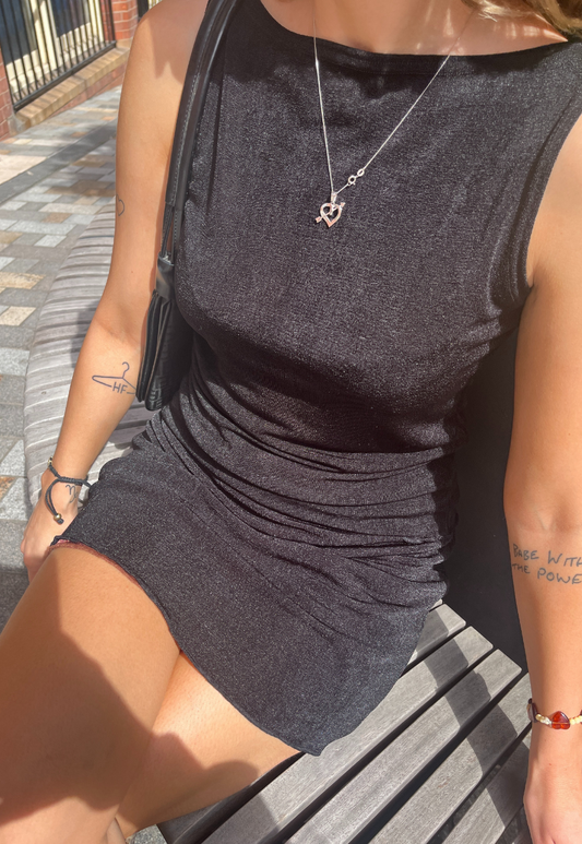 BLACK SLINKY SLASH NECK TOP - 2XS HISSY FIT LTD