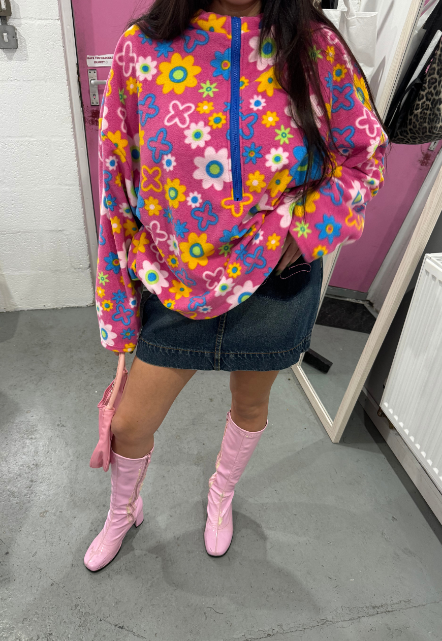 FLOWER PRINT FLEECE - XS/S HISSY FIT LTD