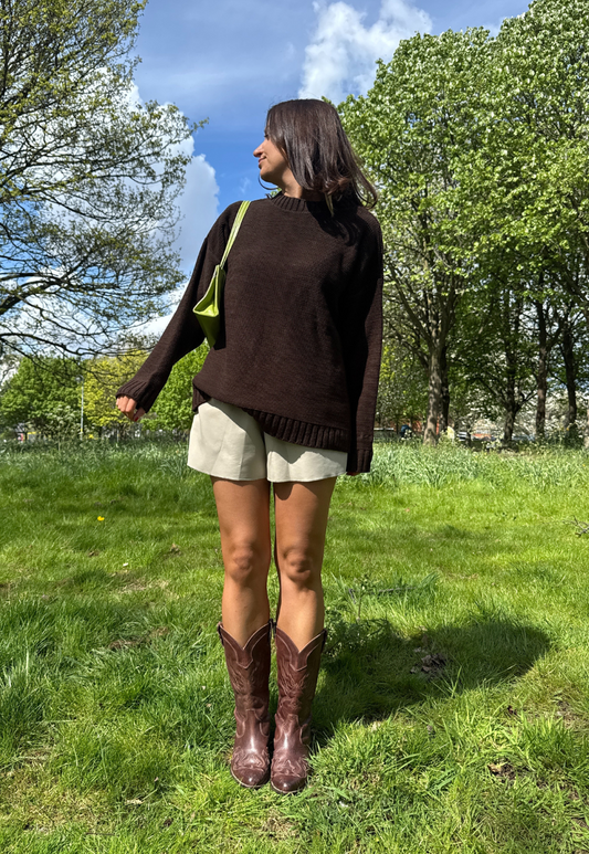 CHOCOLATE HISSY KNIT JUMPER - XS/S HISSY FIT LTD