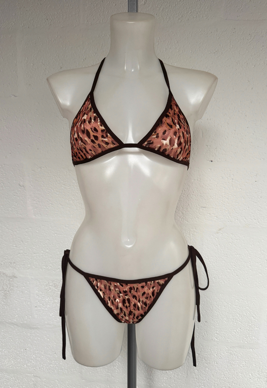 amber leopard lingerie set