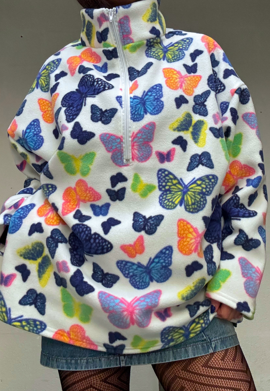 BUTTERFLY PRINT FLEECE - XS/S HISSY FIT LTD