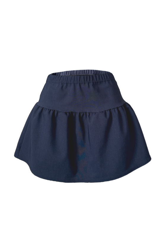INDIGO BENGALINE RUFFLE SKIRT - XS HISSY FIT LTD