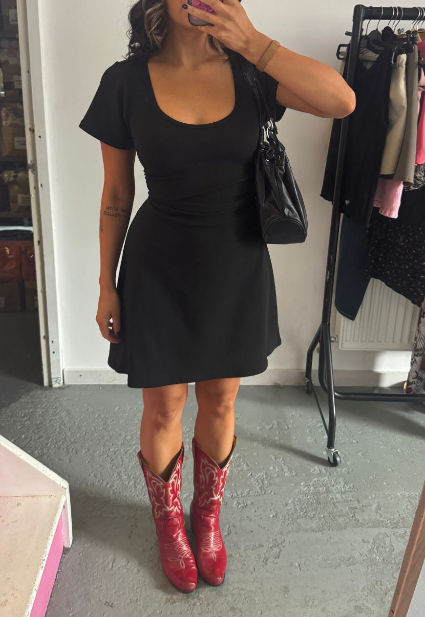 MULTIWAY ECLIPSE CAP SLEEVE CINCH MINI DRESS
