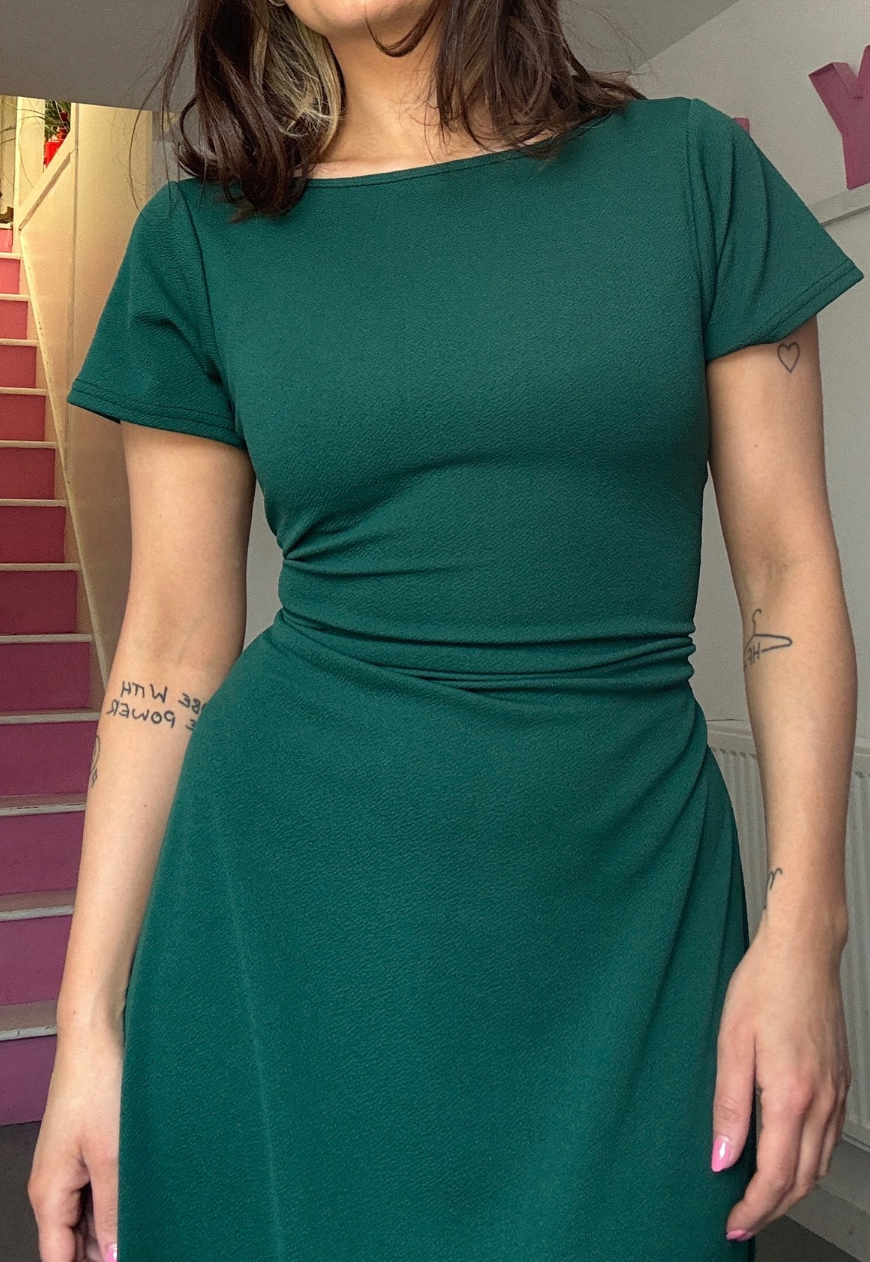 MULTIWAY EMERALD CAP SLEEVE CINCH MAXI DRESS - XS HISSY FIT LTD