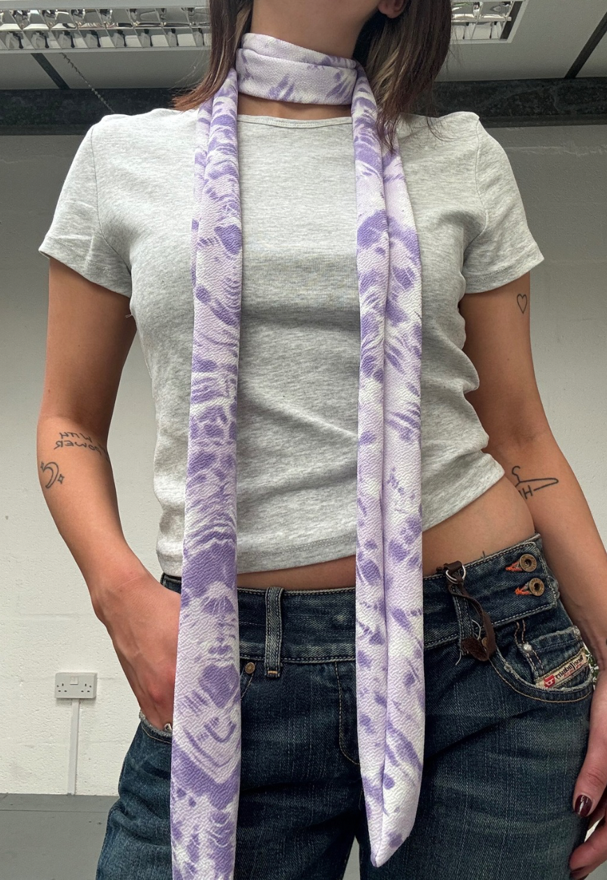 PURPLE OCEANID SKINNY SCARF