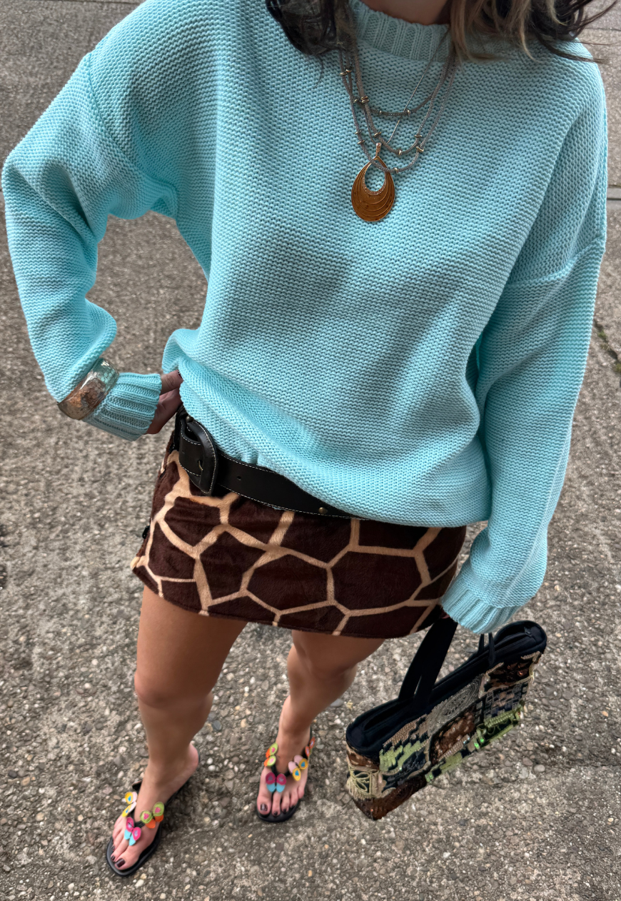 AQUAMARINE HISSY KNIT JUMPER