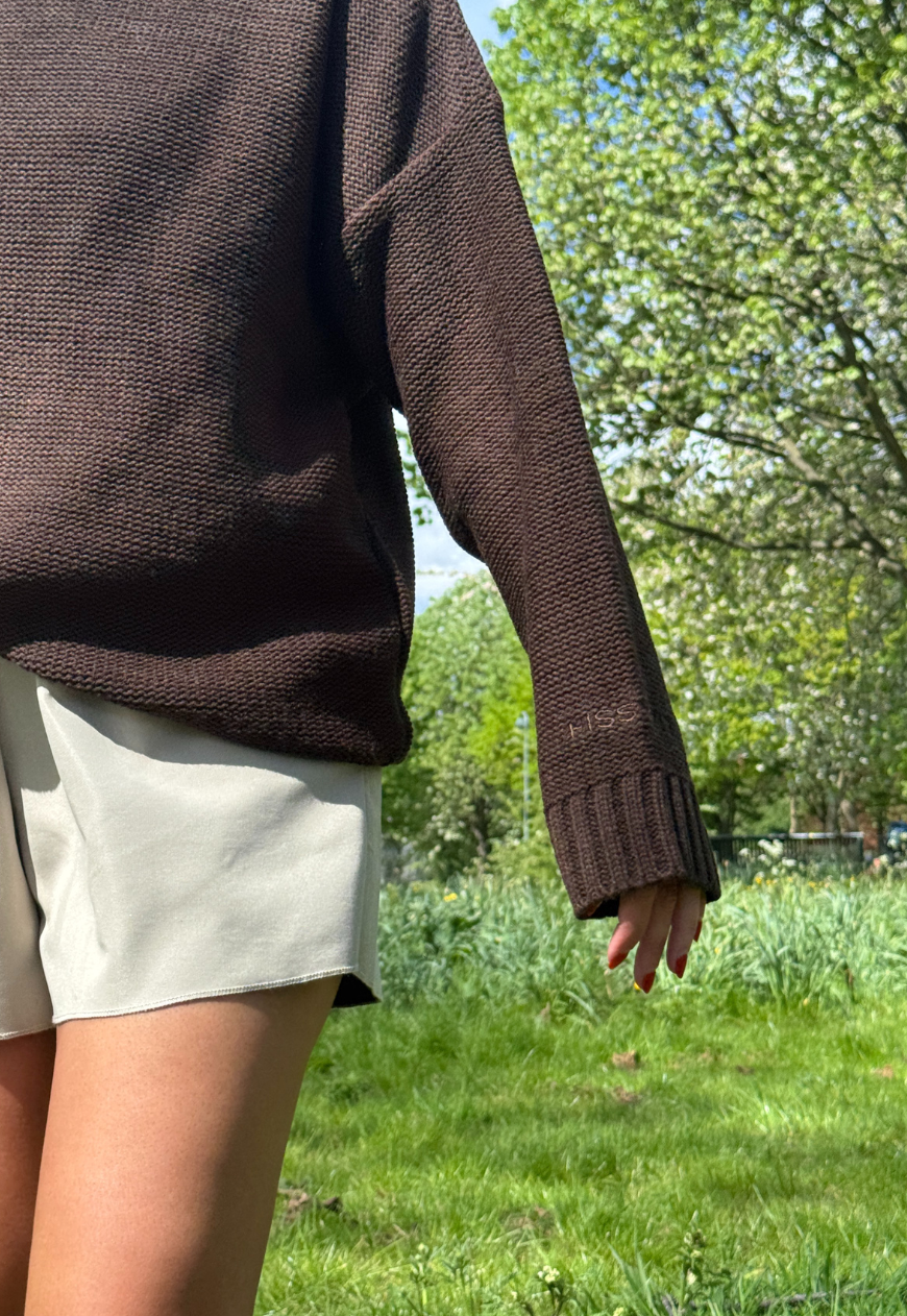 CHOCOLATE HISSY KNIT JUMPER - XS/S HISSY FIT LTD