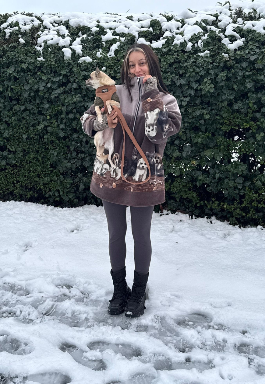 puppy print fleece *free scarf*