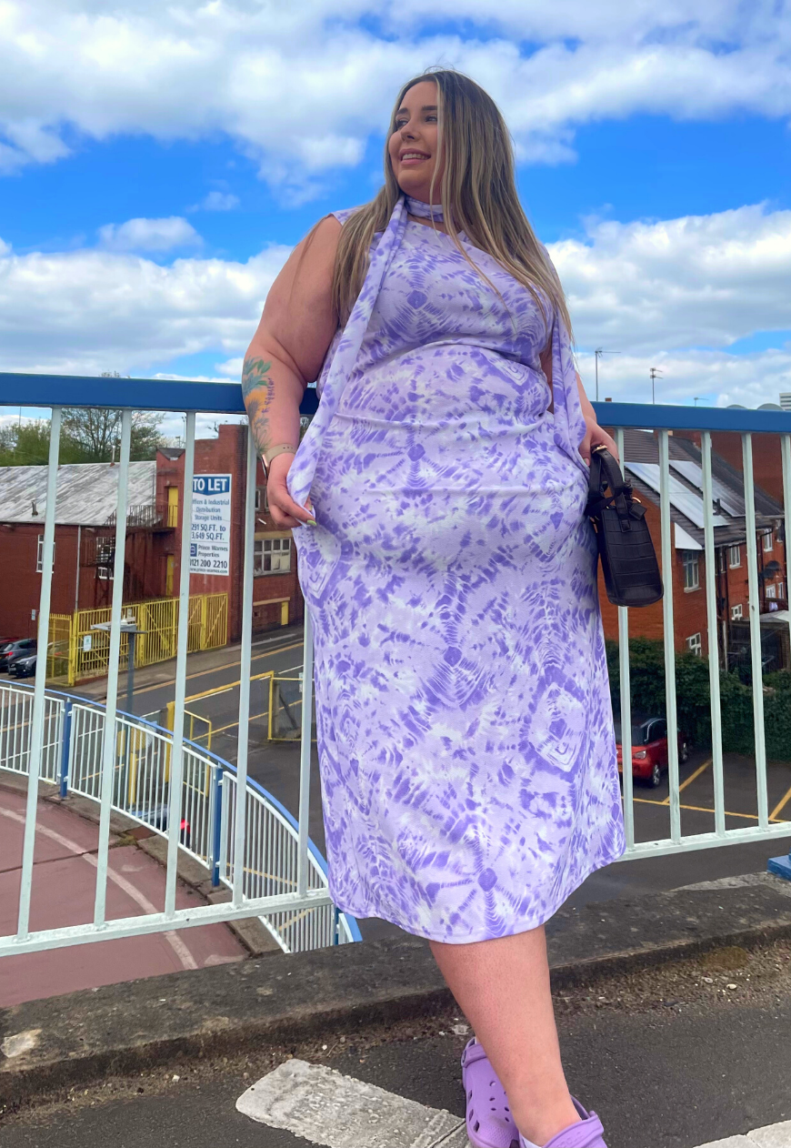 PURPLE OCEANID SKINNY SCARF - Default Title HISSY FIT LTD
