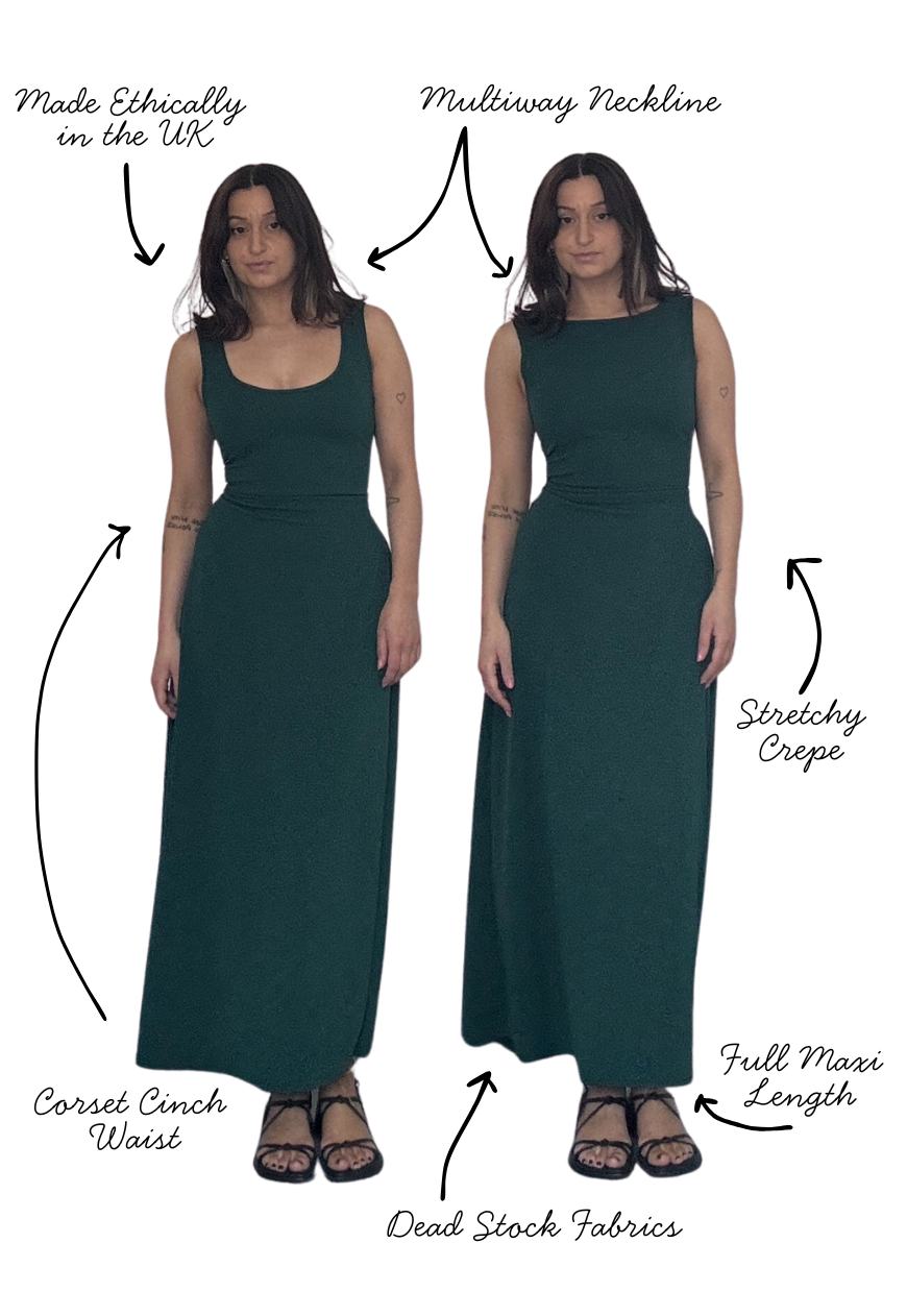 MULTIWAY EMERALD CINCH MAXI DRESS