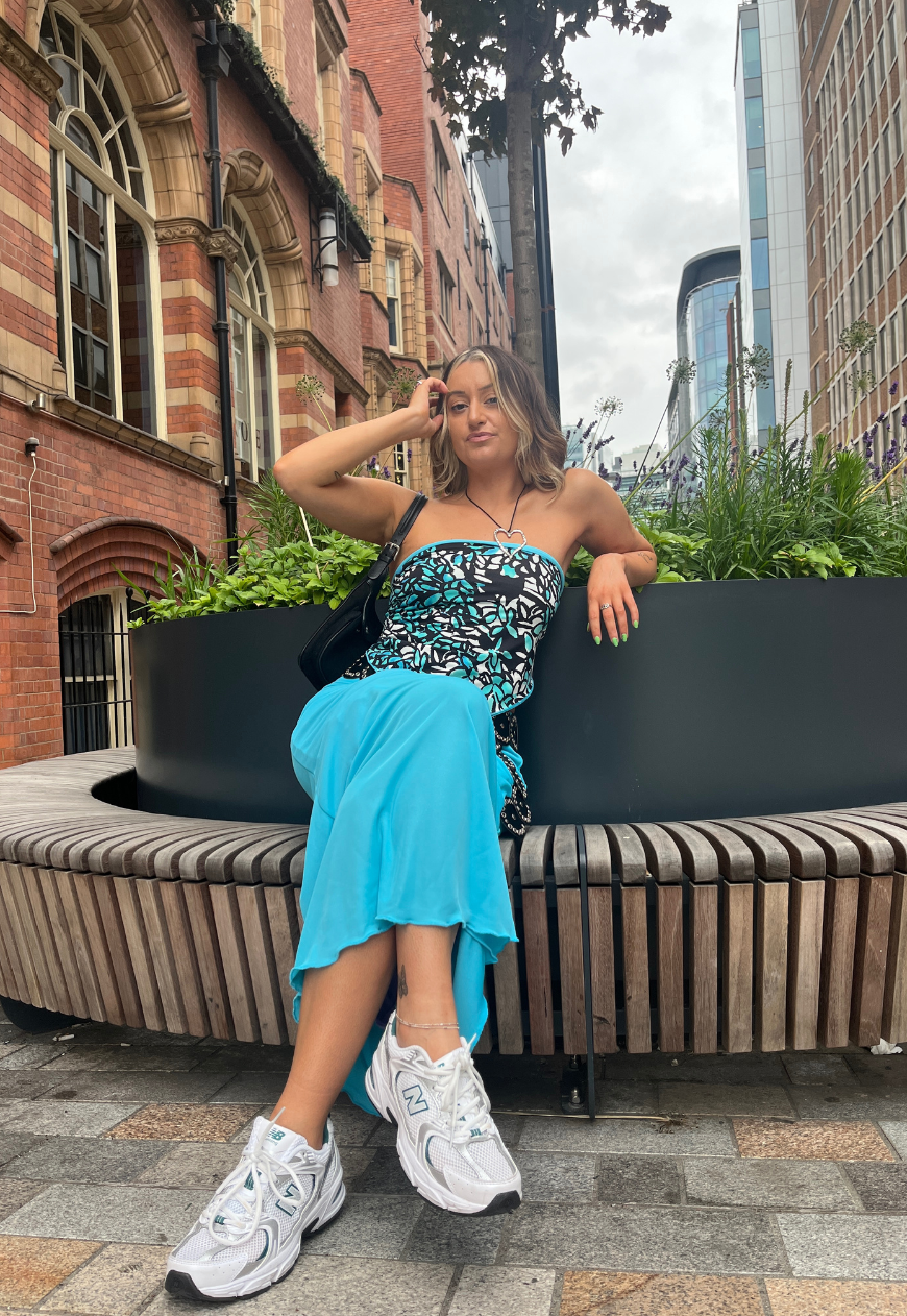 BLUE/PURPLE REVERSIBLE MAXI SKIRT - XS HISSY FIT LTD