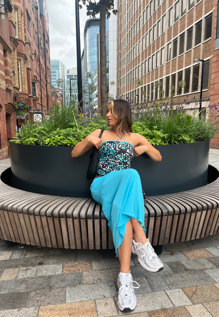 BLUE/PURPLE REVERSIBLE MAXI SKIRT - XS HISSY FIT LTD