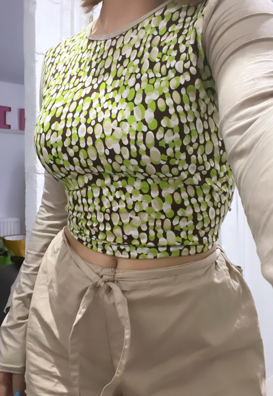 MATCHA TEA SLEEVED TOP - XS HISSY FIT LTD