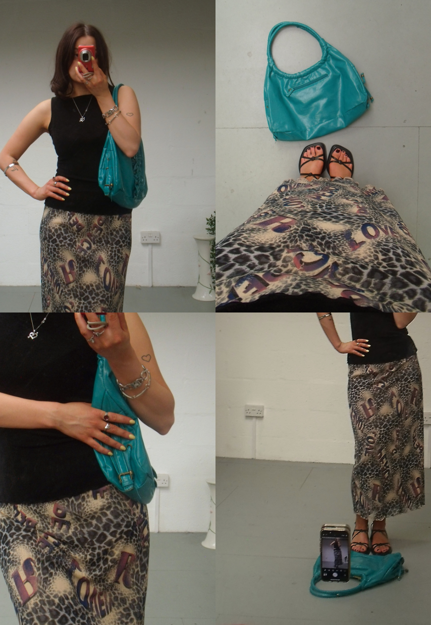 PURPLE LEOPARD MESH MIDI SKIRT - S HISSY FIT LTD