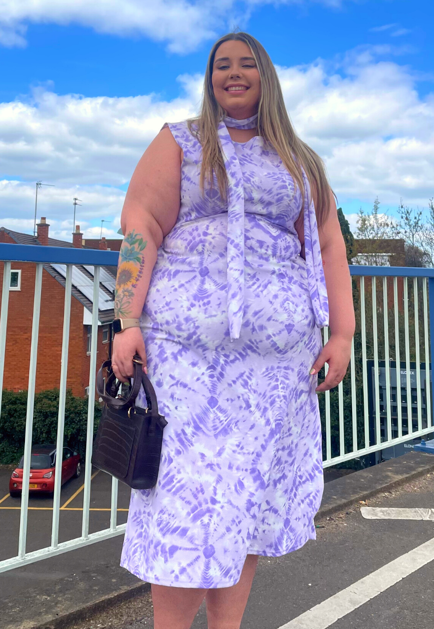 PURPLE OCEANID SLASH SPLIT MAXI DRESS - 2XS HISSY FIT LTD