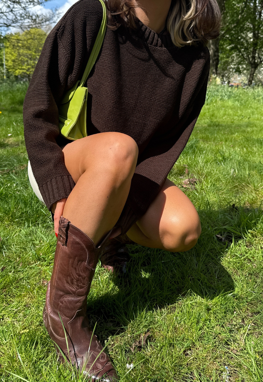 CHOCOLATE HISSY KNIT JUMPER - XS/S HISSY FIT LTD