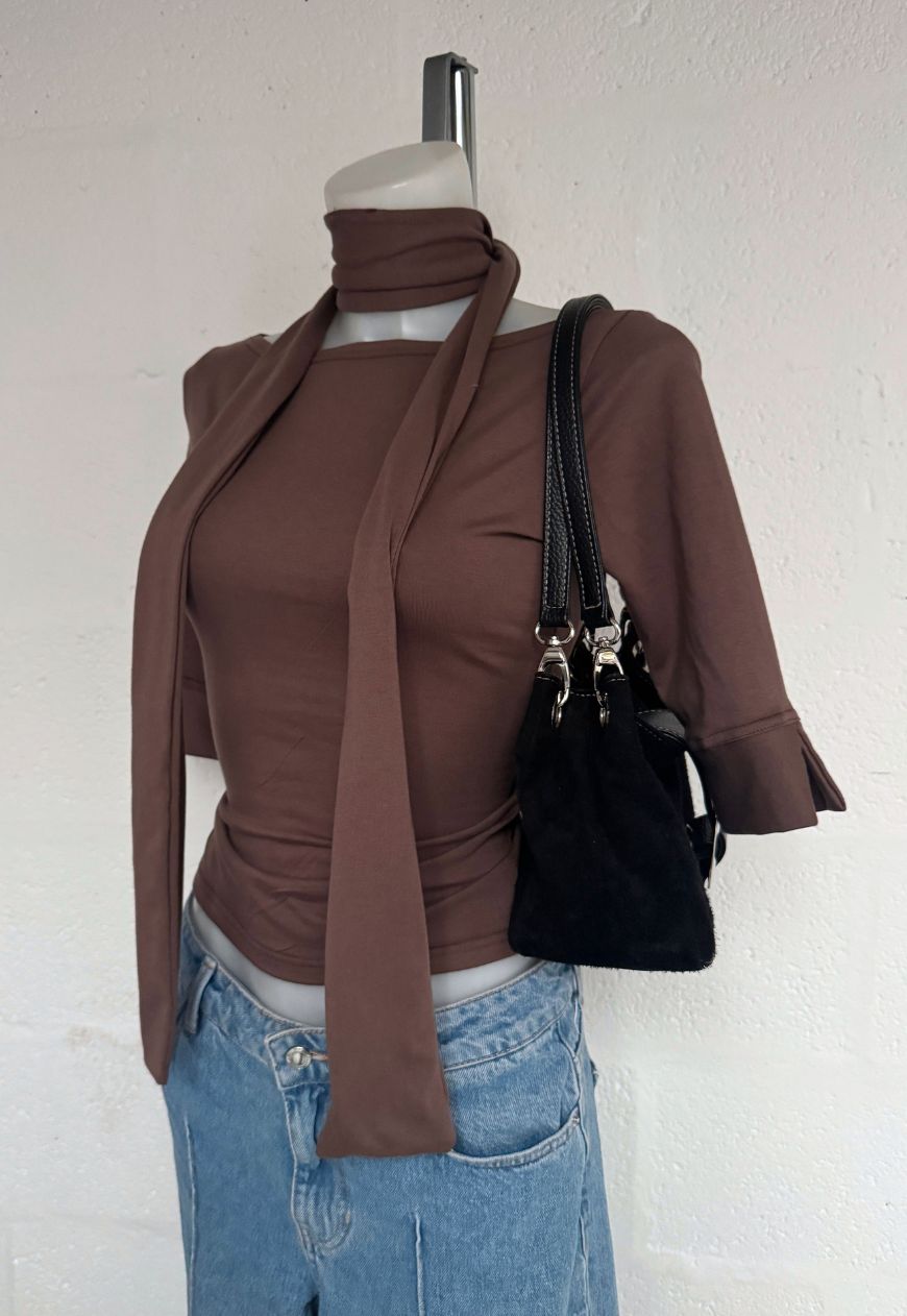 hazelnut skinny scarf