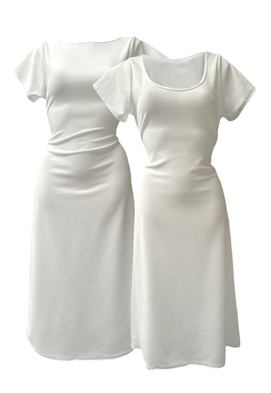 MULTIWAY DOVE CAP SLEEVE CINCH MAXI DRESS - XS HISSY FIT LTD