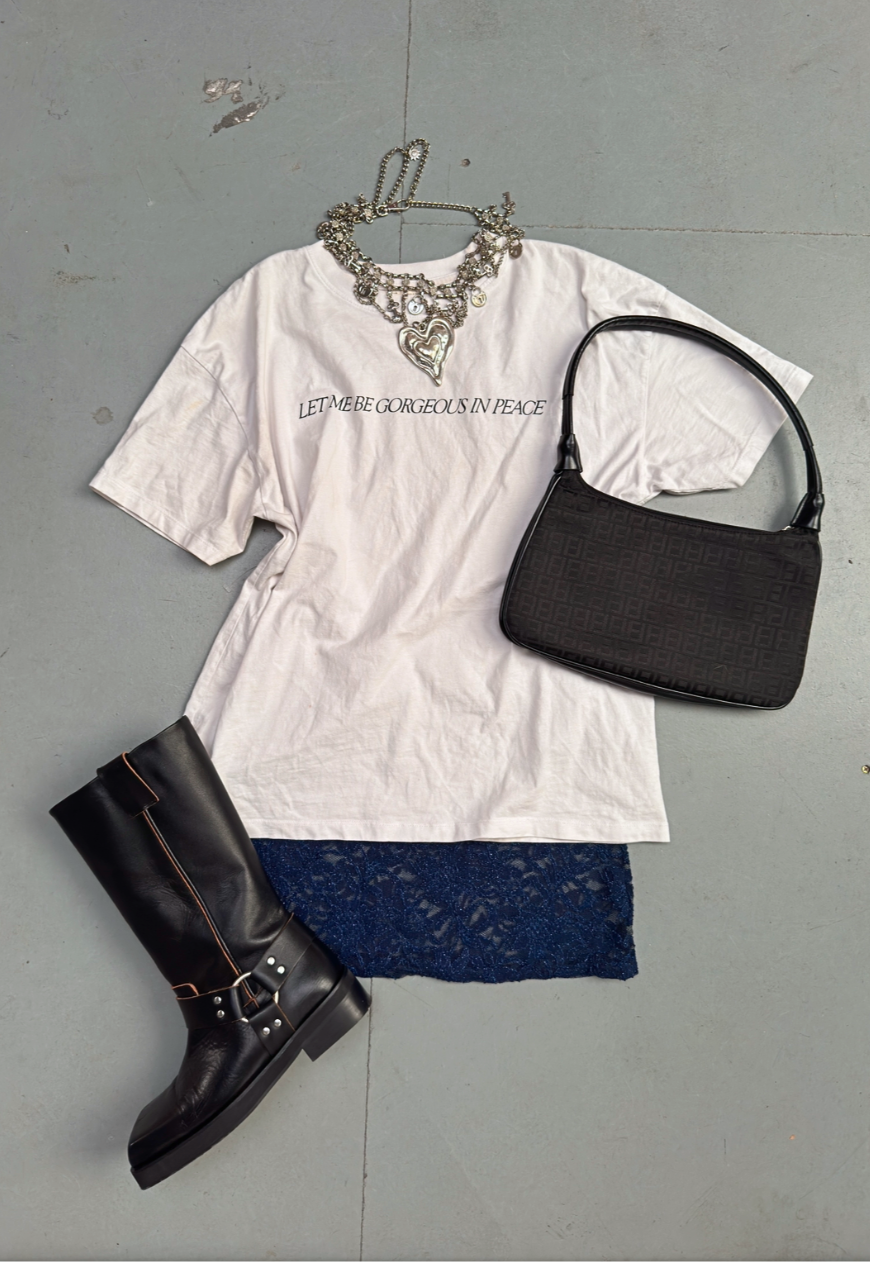 NAVY SHIMMER LACE SKIRT - XS HISSY FIT LTD