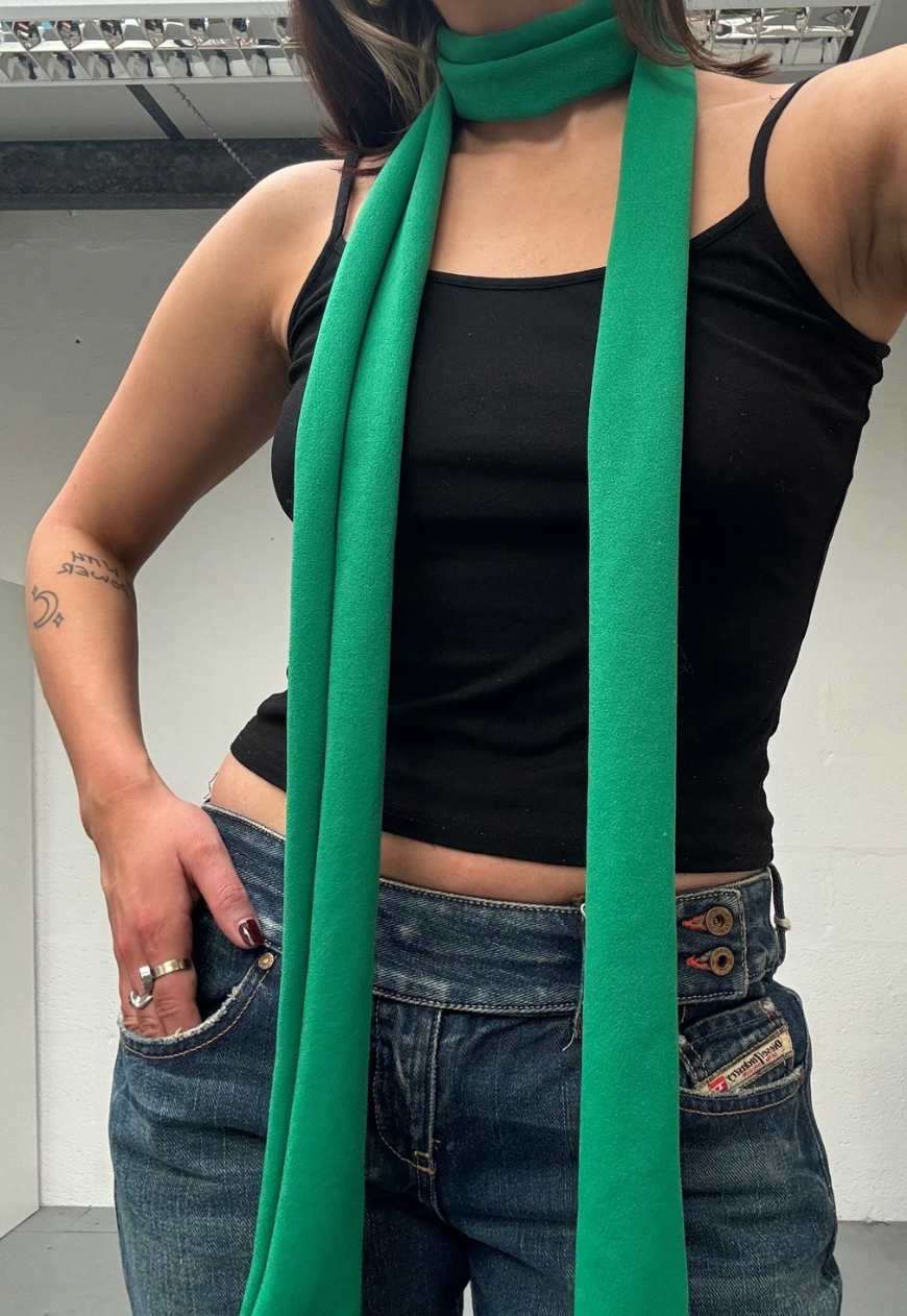 GREEN SKINNY SCARF - Default Title HISSY FIT LTD