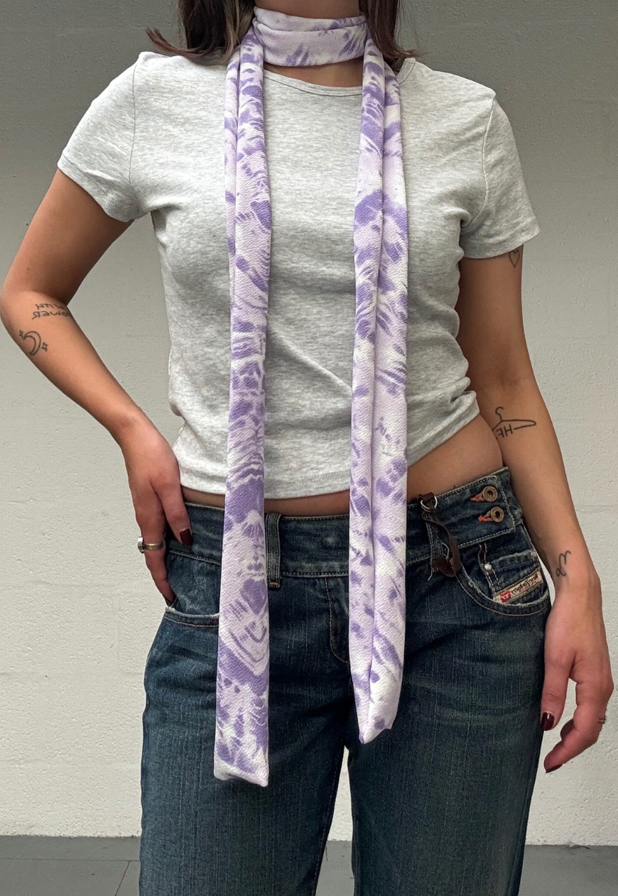 PURPLE OCEANID SKINNY SCARF