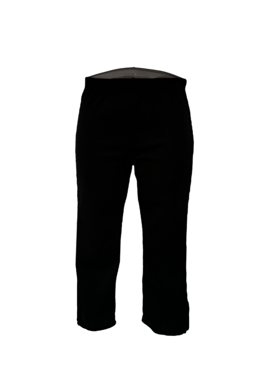 BLACK CREPE CAPRI PANTS - XS HISSY FIT LTD