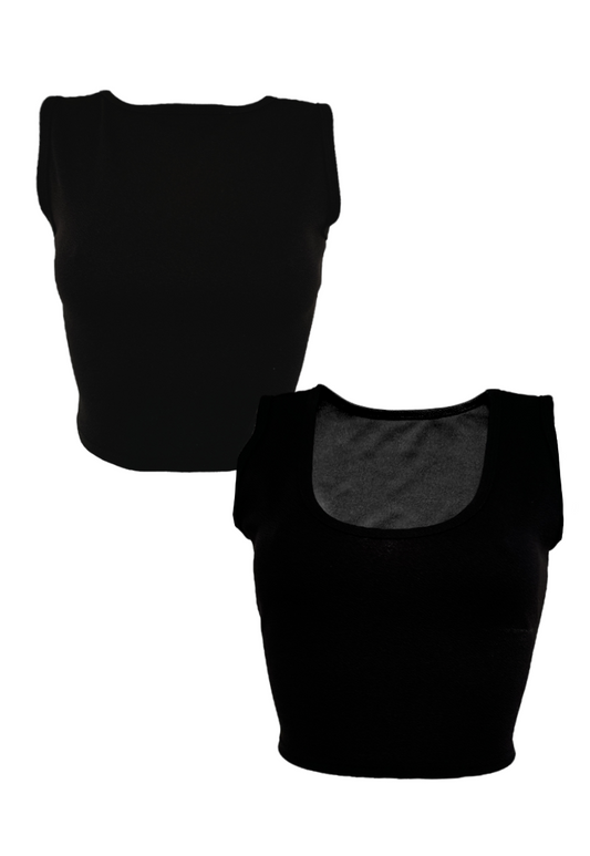 BLACK CREPE MULITWAY CROP - XS HISSY FIT LTD