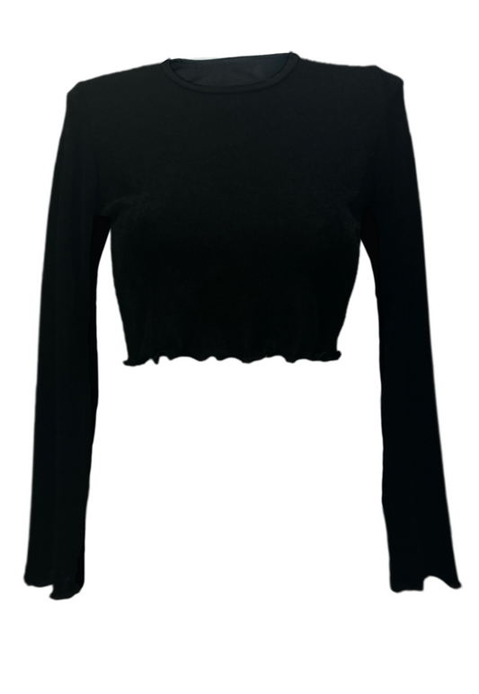BLACK SLINKY CROPPED TOP - S HISSY FIT LTD
