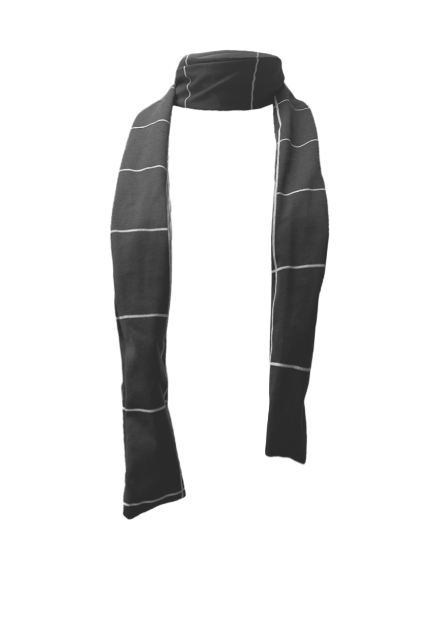 BLACK CHECK SKINNY SCARF