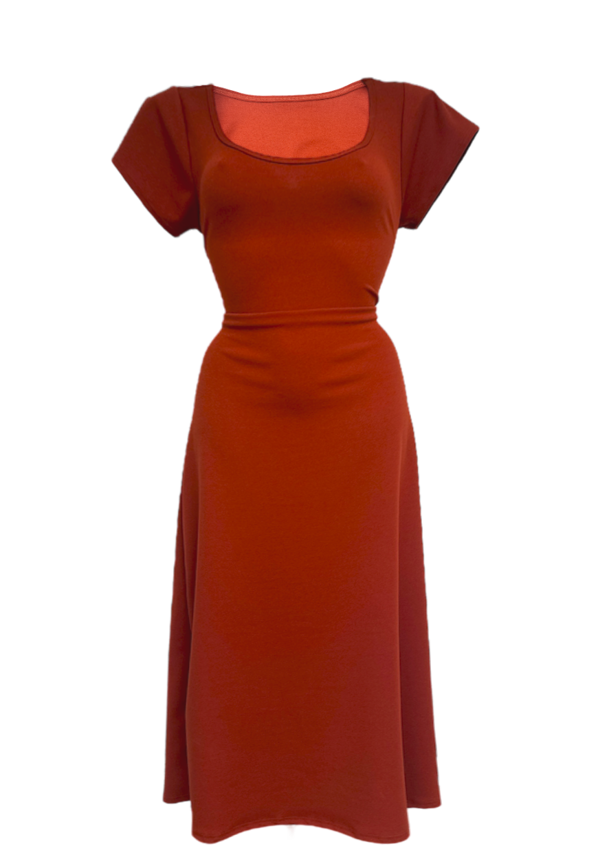 MULTIWAY TERRACOTTA CAP SLEEVE CINCH MAXI DRESS - XS HISSY FIT LTD