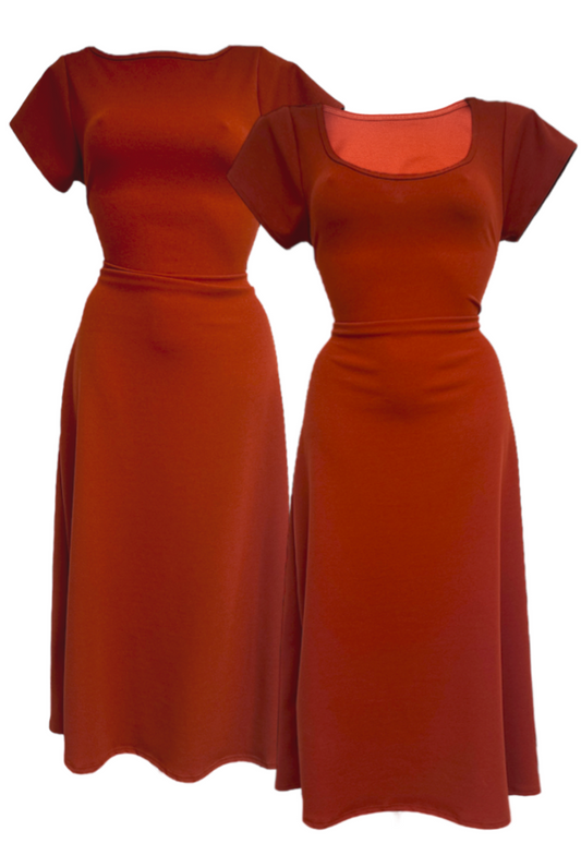 MULTIWAY TERRACOTTA CAP SLEEVE CINCH MAXI DRESS - XS HISSY FIT LTD