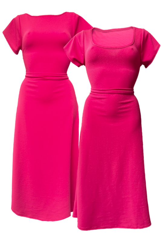 MULTIWAY RASPBERRY CAP SLEEVE CINCH MAXI DRESS - XS HISSY FIT LTD