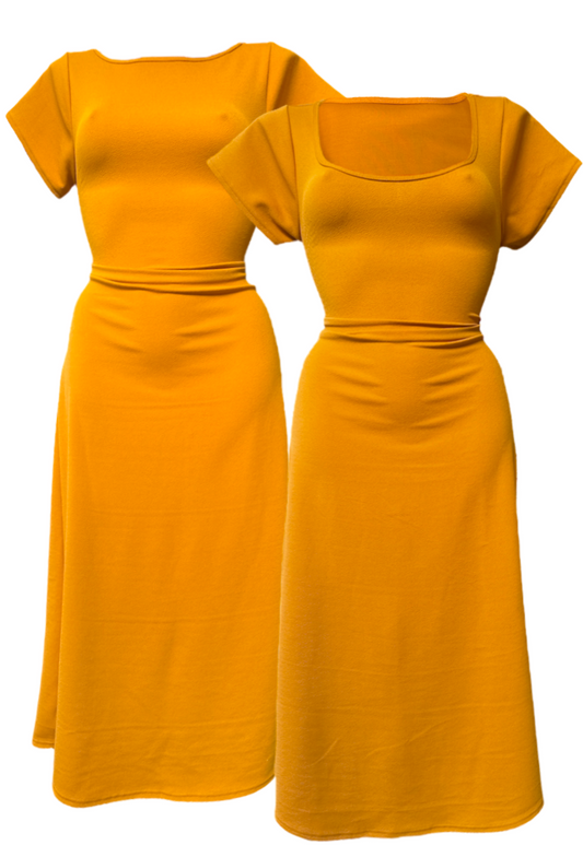 MULTIWAY SUNFLOWER CAP SLEEVE CINCH MAXI DRESS - XS HISSY FIT LTD