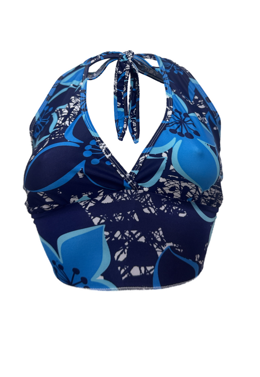 BLUE HIBISCUS HALTER TOP *COMING SOON* - S HISSY FIT LTD
