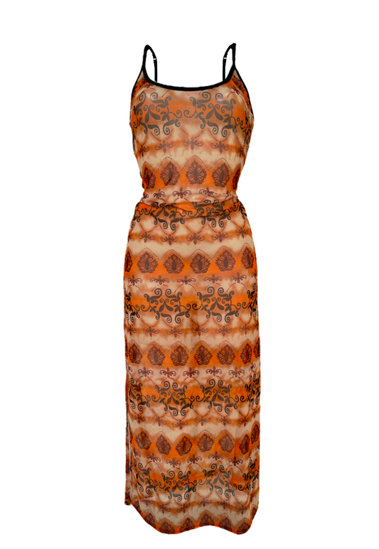 ORANGE GRUNGE MESH DRESS - 2XS HISSY FIT LTD
