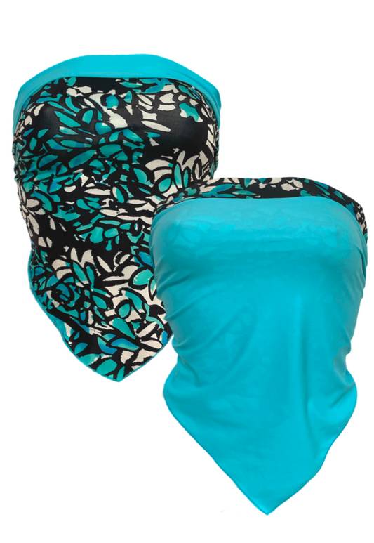 BLUE/PETAL REVERSIBLE HANKIE TOP - M/L HISSY FIT LTD