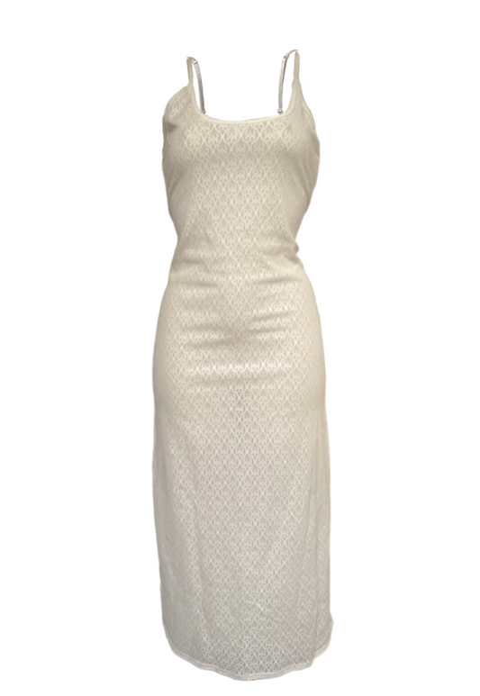 WHITE LACE MESH DRESS - 2XS HISSY FIT LTD