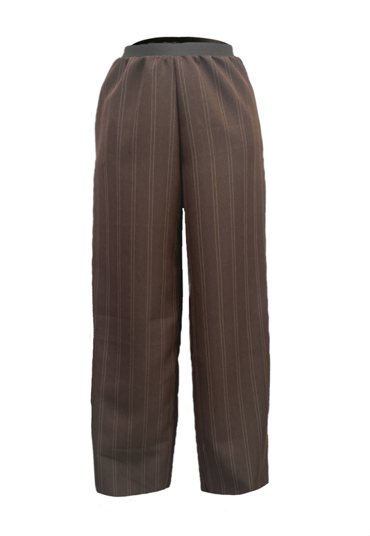coffee stripe staple trouser