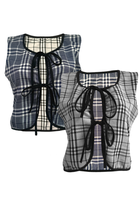 CHECK REVERSIBLE GILET - XS HISSY FIT LTD