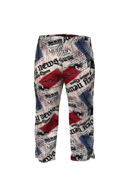 NEWSPRINT CREPE CAPRI PANTS - XS HISSY FIT LTD