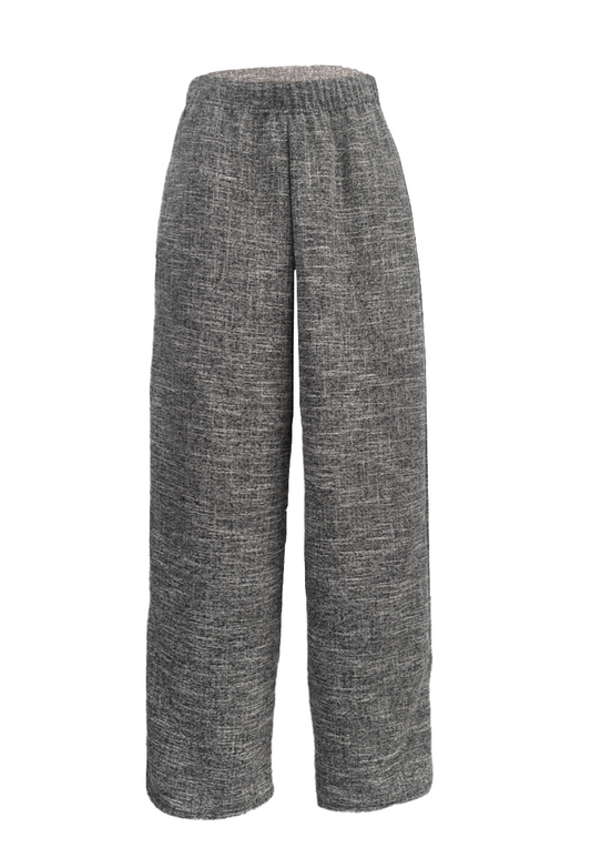 GREY TWEED STRAIGHT LEG TROUSER - 2XS HISSY FIT LTD