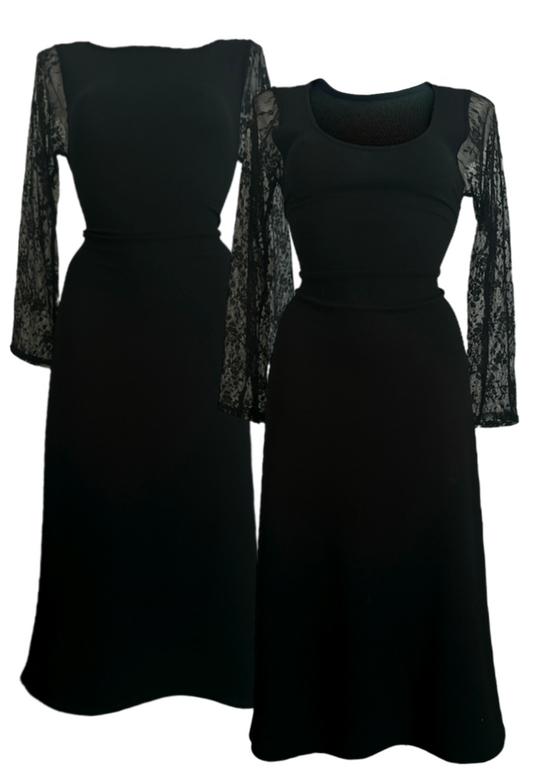 MULTIWAY ECLIPSE LACE SLEEVE CINCH MAXI DRESS - XS HISSY FIT LTD