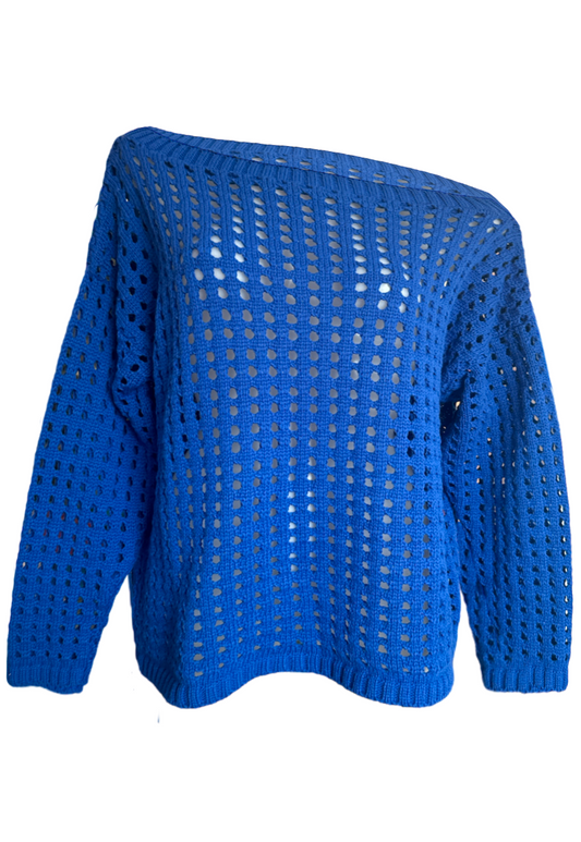 COBALT SLOUCH MESH HISSY KNIT JUMPER - XS/S HISSY FIT LTD