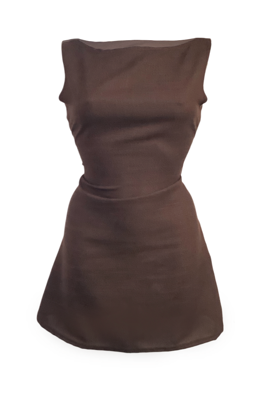 brown woven cinch dress HISSY FIT LTD brown woven cinch dress HISSY FIT LTD