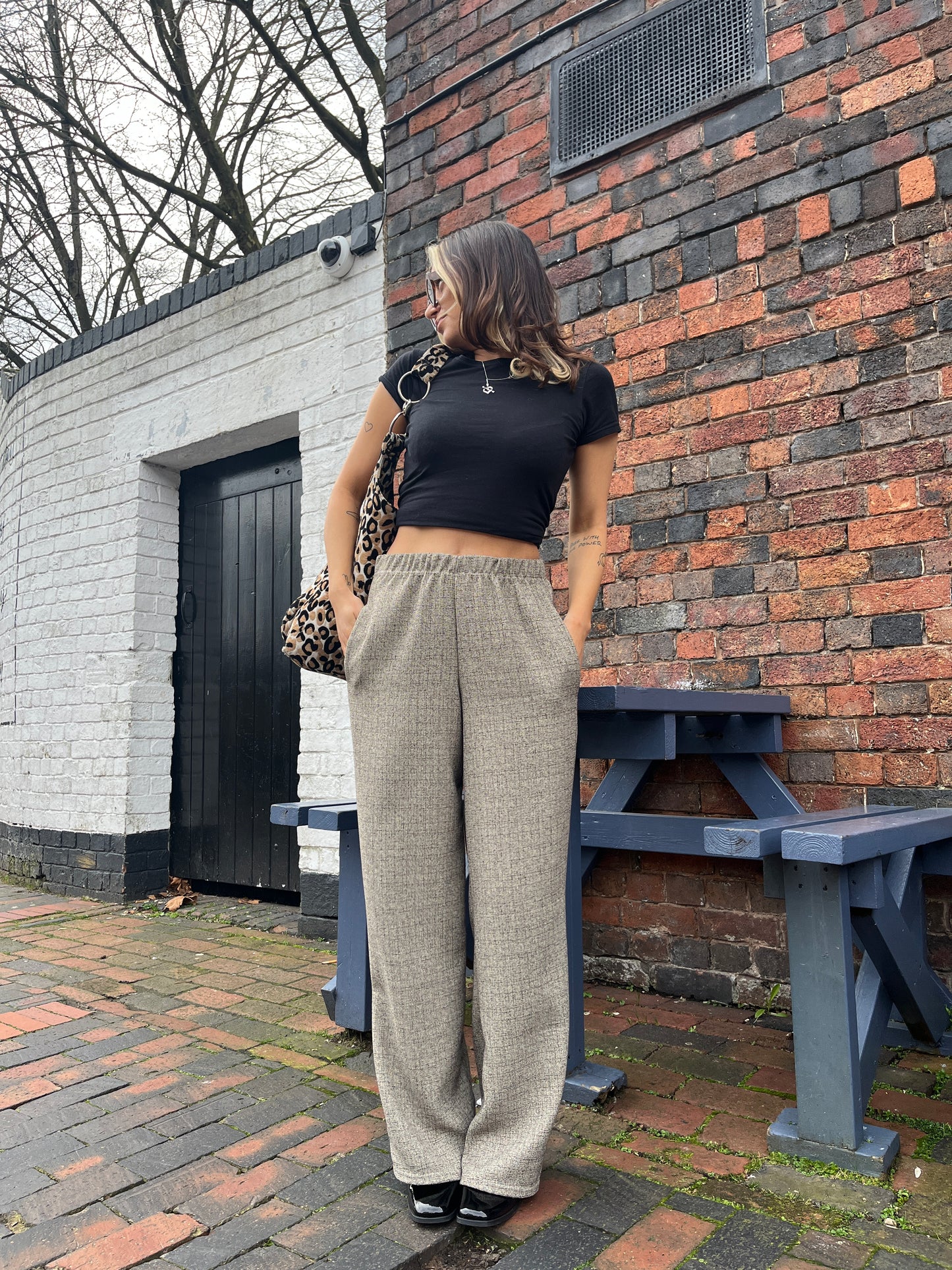 CREAM TWEED STRAIGHT LEG TROUSER - 2XS HISSY FIT LTD