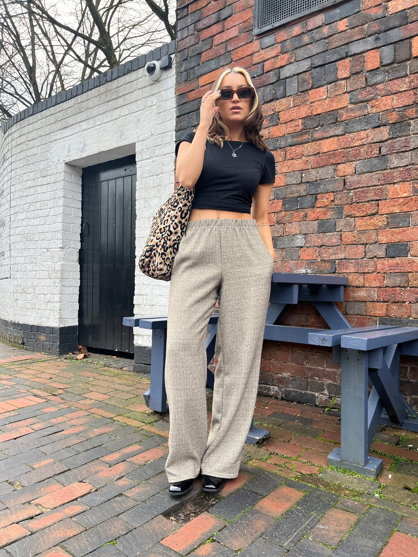 CREAM TWEED STRAIGHT LEG TROUSER - 2XS HISSY FIT LTD