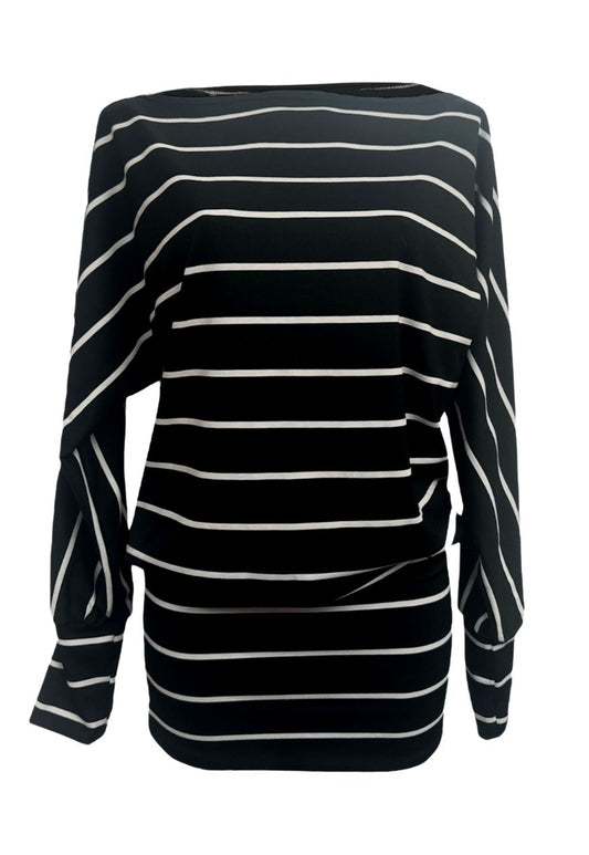 B&W STRIPE SLOUCH DRESS - XS HISSY FIT LTD